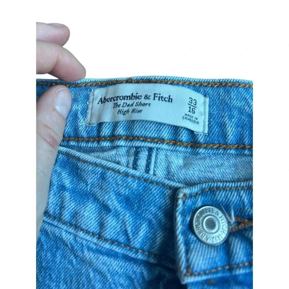 Abercrombie & Fitch The Dad Short High Rise Denim Blue Women's 33/16